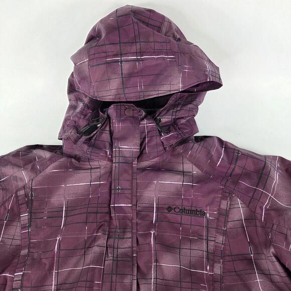 Columbia Women's Bugaboo Purple Omni-Tech Ski Hoodie Size L Interchange Jacket - Picture 10 of 14
